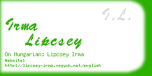 irma lipcsey business card